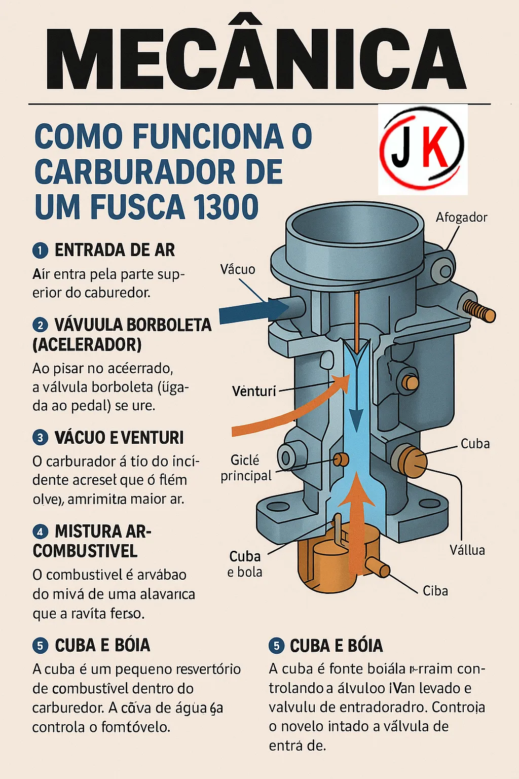 Revista mecânica: Como funciona o Carburador de um Fusca antigo