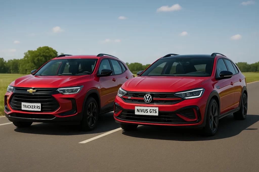 Comparativo carros: Chevrolet Tracker RS 1.2 ano 2026 X Volkswagen Nivus GTS 1.4 TSi ano 2026