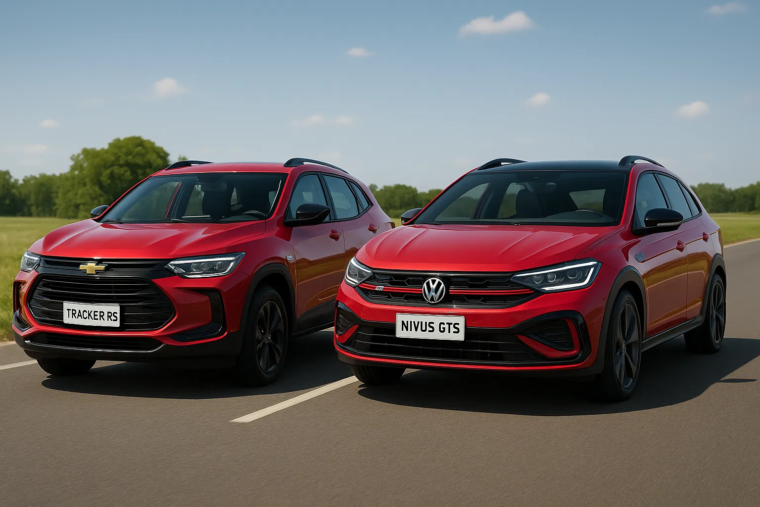 Comparativo carros: Chevrolet Tracker RS 1.2 ano 2026 X Volkswagen Nivus GTS 1.4 TSi ano 2026