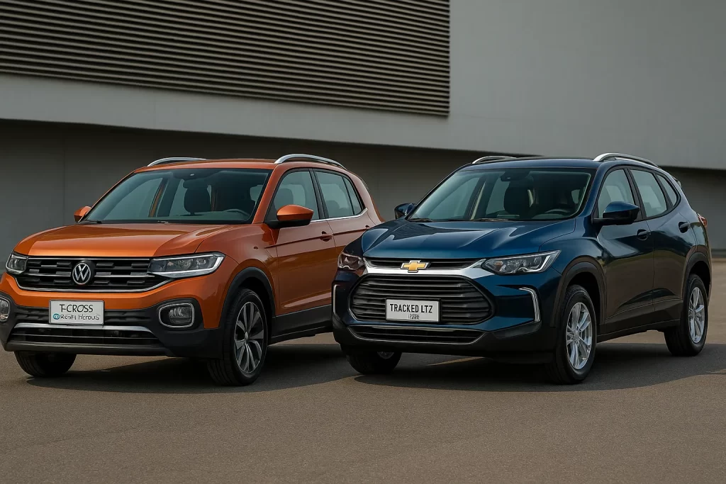 Comparativo carros VW T-Cross Comfortline 1.0 TSi 2026 VS Chevrolet Tracker LTZ 1.0 2026
