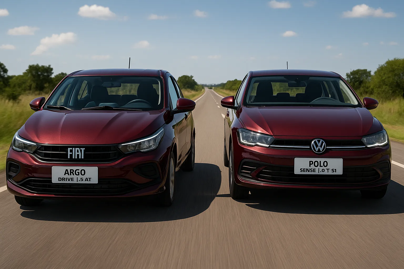 Comparativo carros Fiat Argo Drive 1.3 AT 2026 vs VW Polo Sense 1.0 TSi 2026 - Qual é a melhor opção