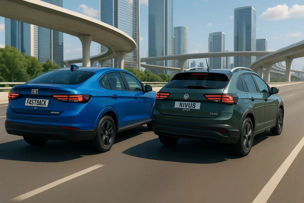 Comparativo carros Fiat Fastback 1.0 ano 2026 vs VW Nivus Sense 1.0 TSi ano 2026