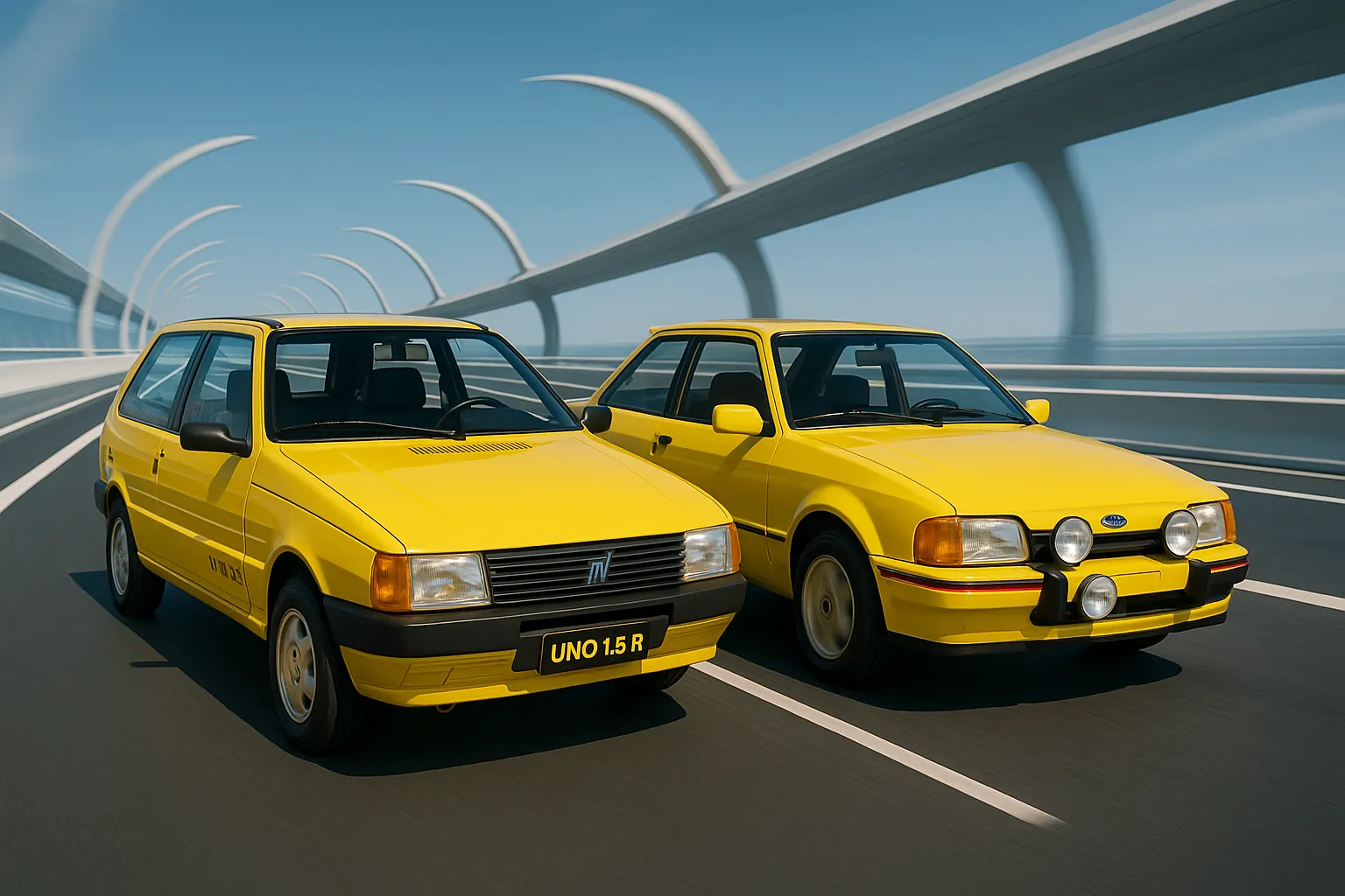 Comparativo carros Ford Escort XR3 1.6 1989 vs Fiat Uno 1.5R 1989; Quem era o esportivo mais atraente