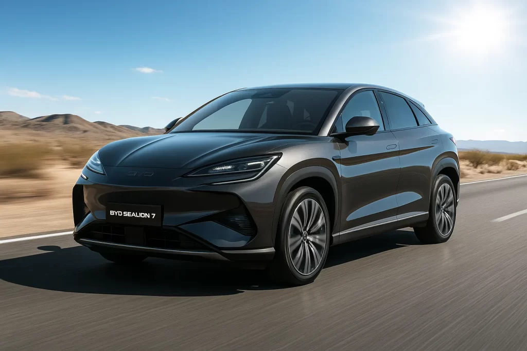 Notícias sobre automóveis elétricos conheça o BYD Sealion 7 EV ano 2026 530 cv e Autonomia de 350 km