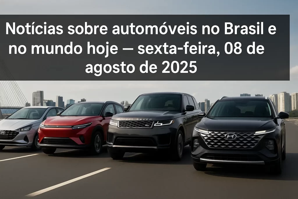 Notícias sobre automóveis no Brasil e no mundo de hoje sexta feira dia 08 de agosto de 2025