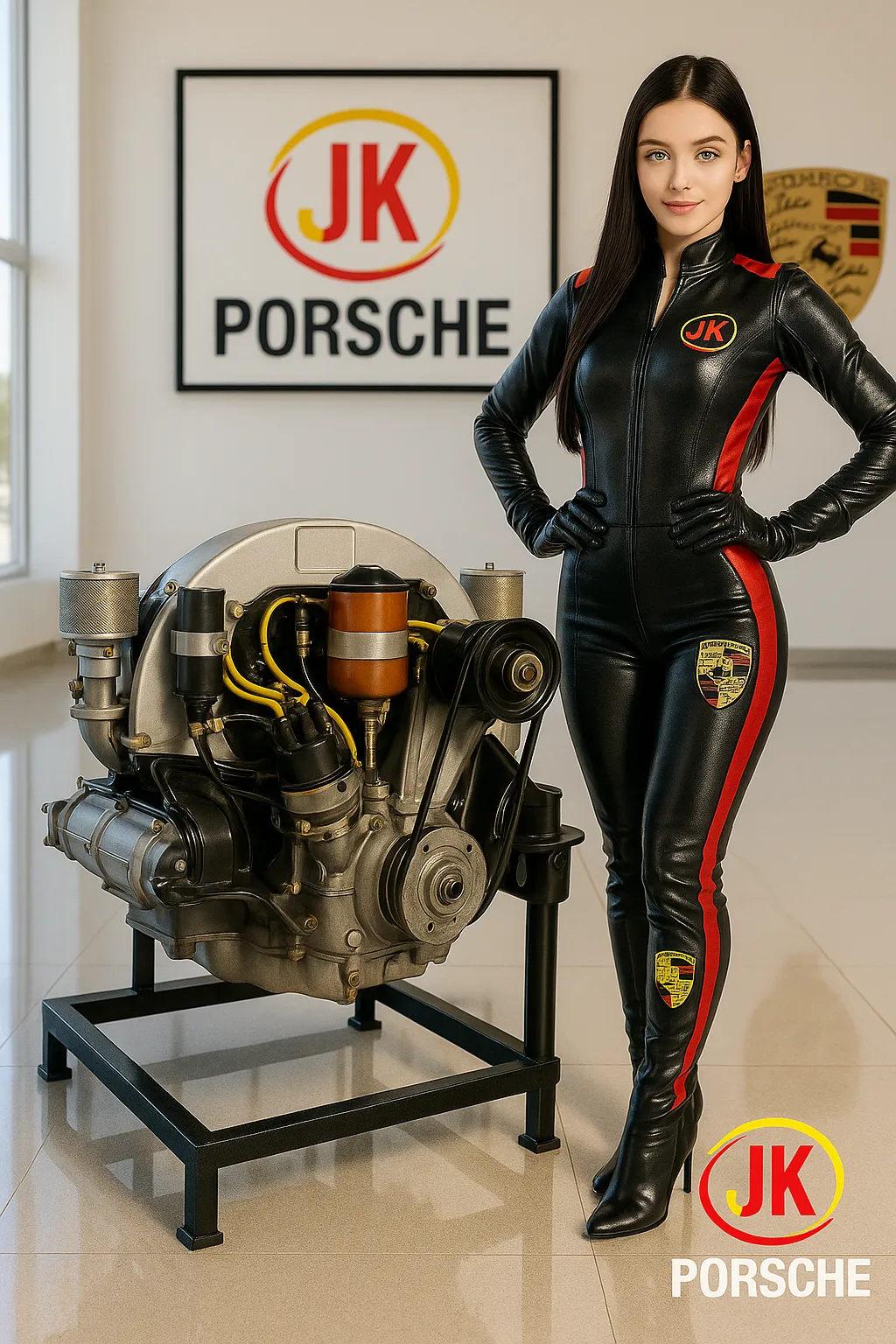 Carburadores do motor Porsche 356 1500 Super em close