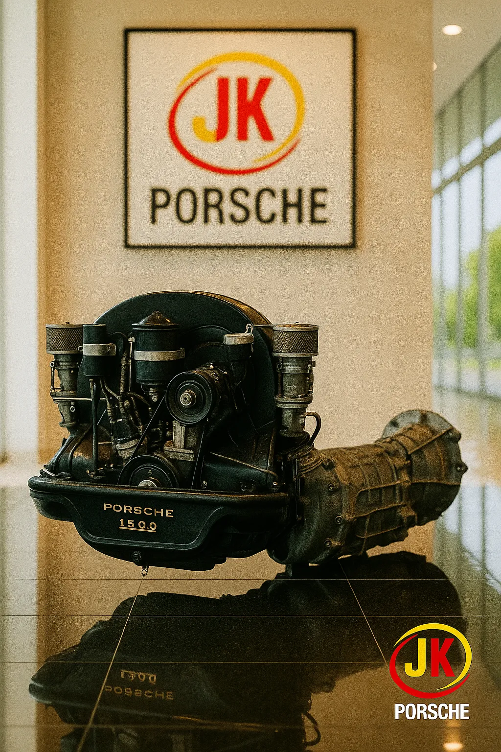 Detalhe do acionamento de câmbio e trambulador em Porsche 356 antigo