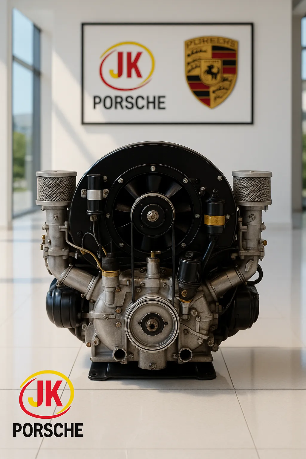 Vista frontal do Motor Porsche 356 1500 Normal Pré-A Type 546/2 de 55 cv