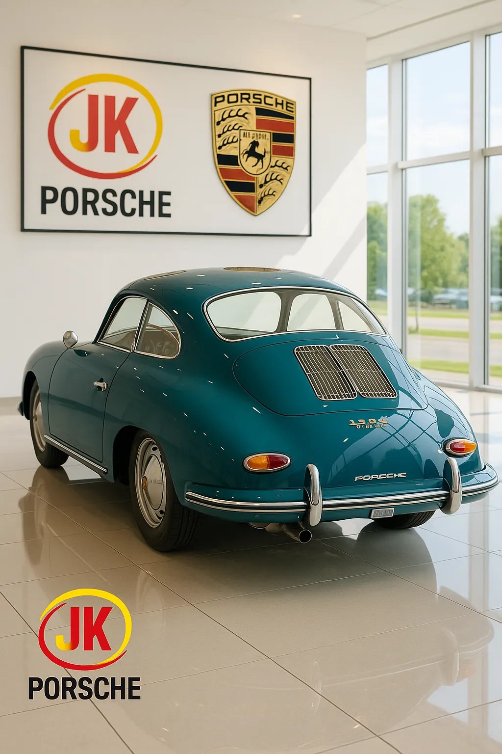 Motor Porsche 356 1500 Normal em bancada de oficina