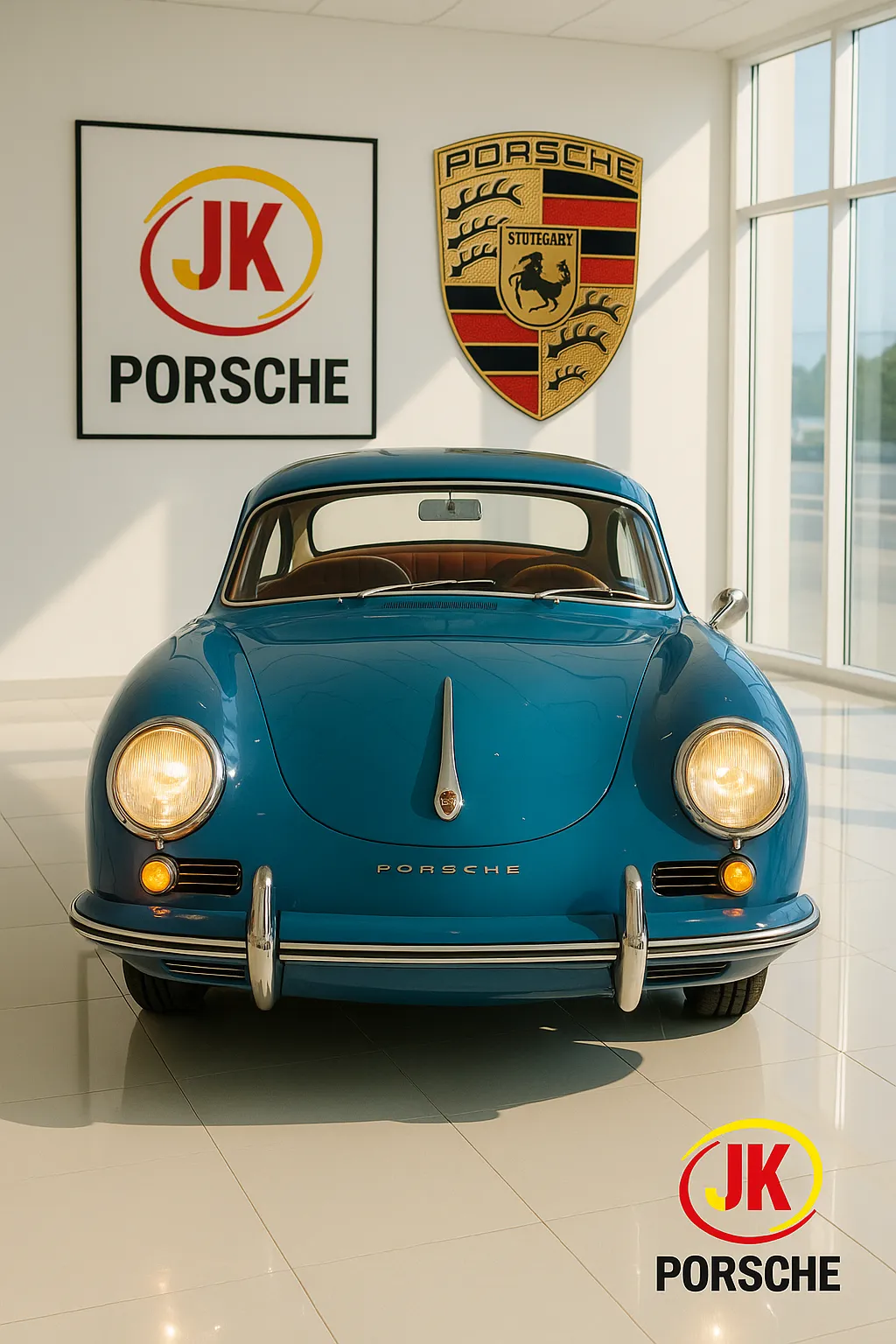 Bancos do Porsche 356 Carrera 1500 GS, acabamento clássico de época.