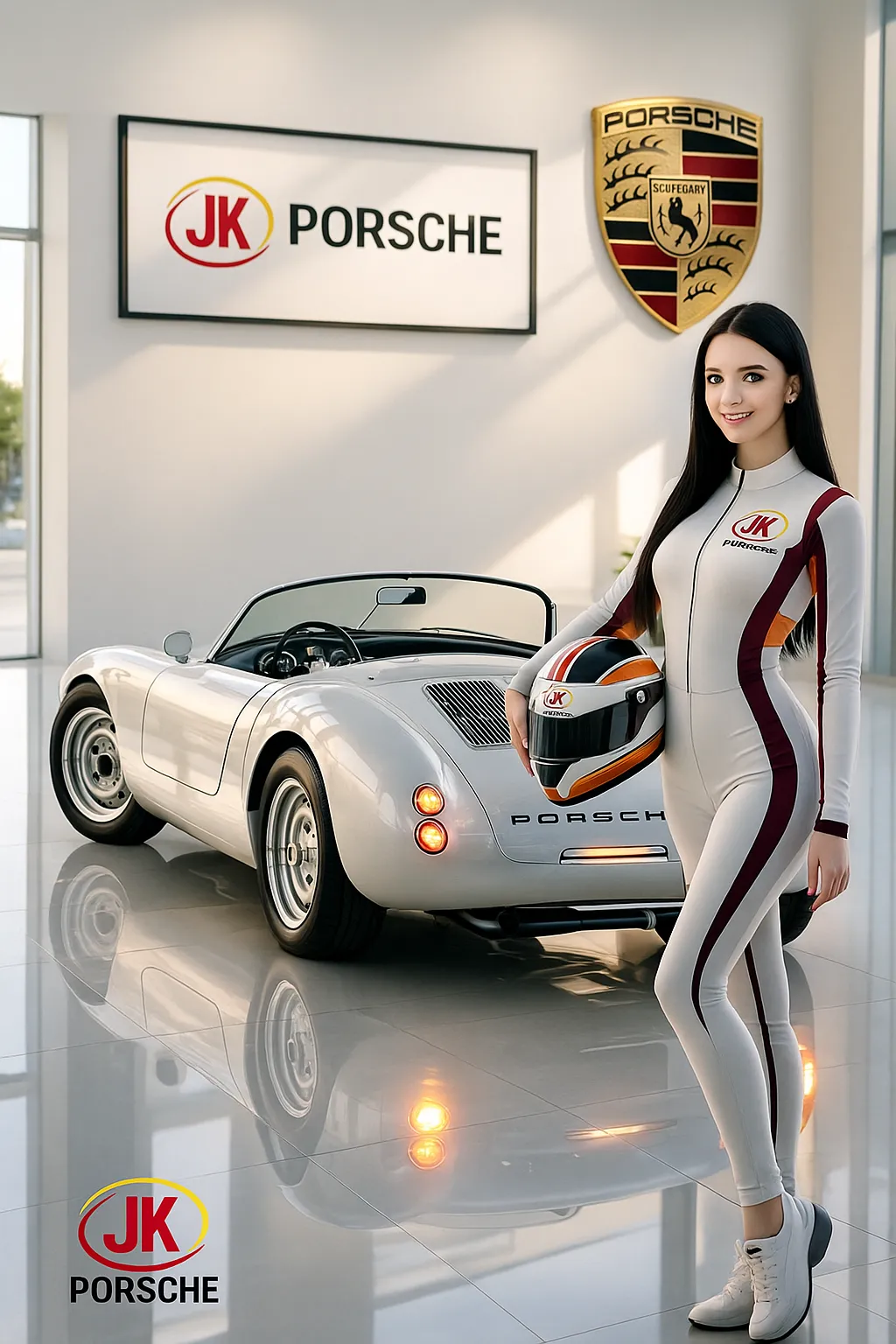 Painel do Porsche 550 Spyder com mostradores analógicos