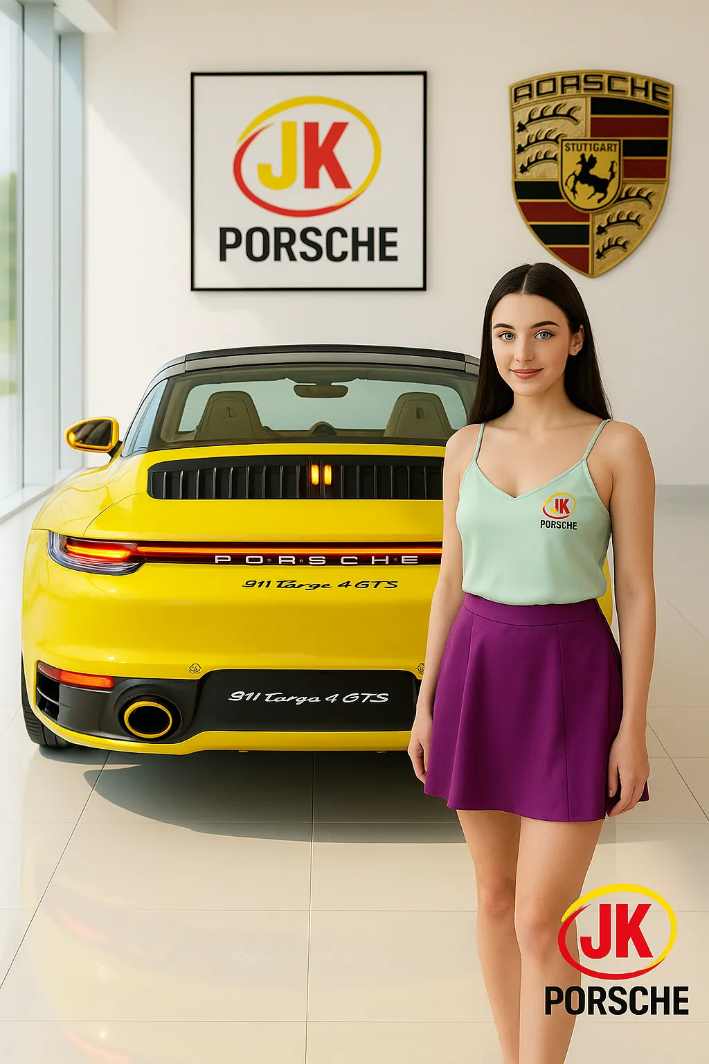 Detalhe de freios, rodas e suspensão do 911 Targa 4 GTS