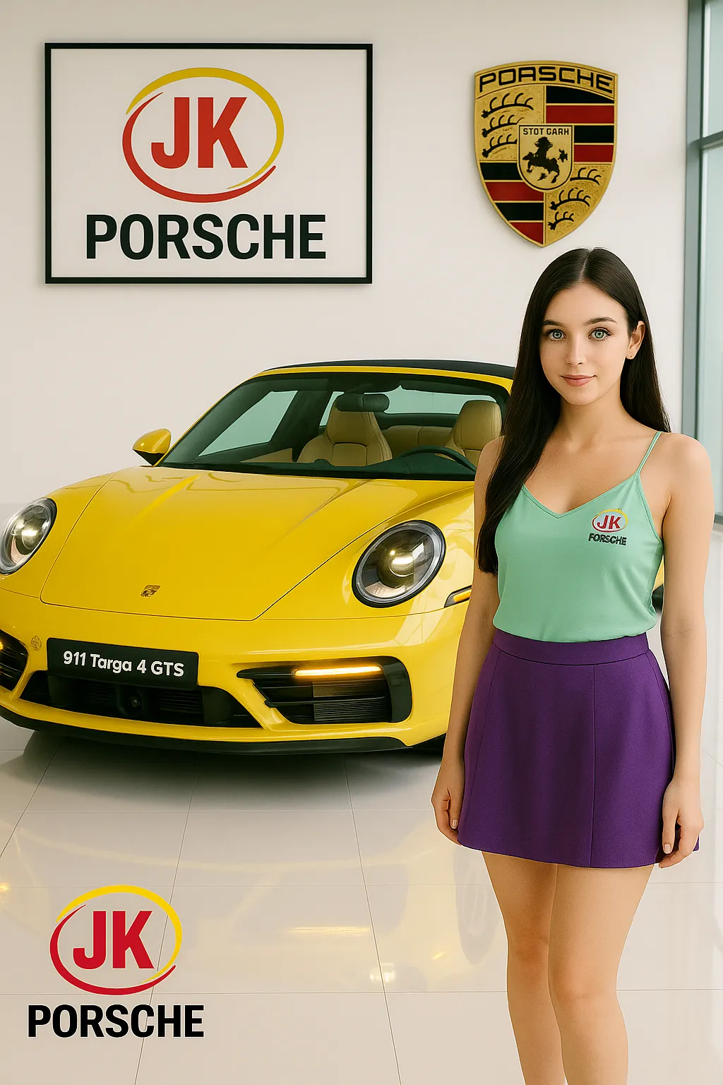 Vista frontal do Porsche 911 Targa 4 GTS