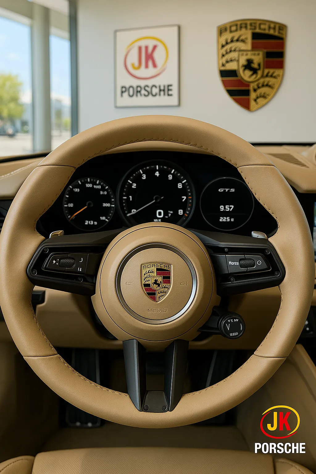 Porsche 911 Carrera GTS 2024 em concessionária, reforçando o uso de rede autorizada