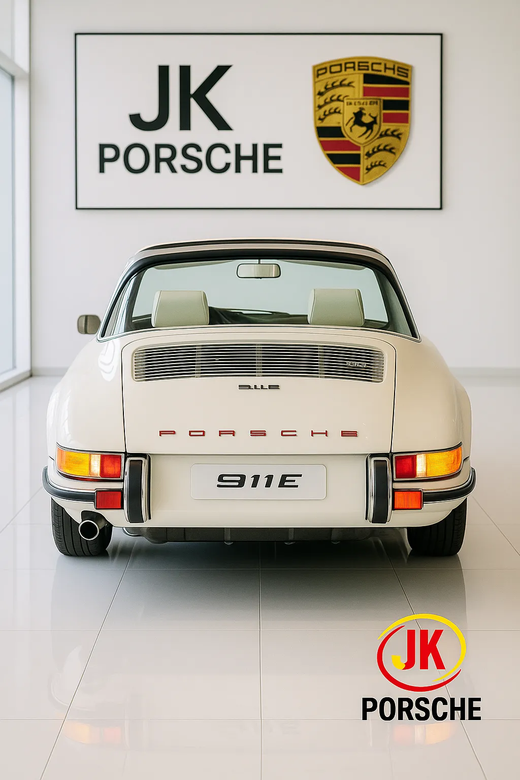 Interior do Porsche 911 E Targa 1969, painel e volante clássicos