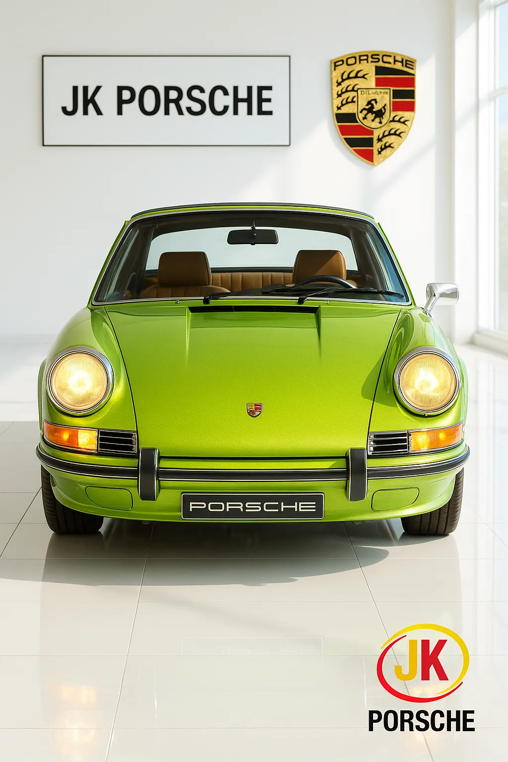 Painel e interior marrom do Porsche 911 S Targa 2.2