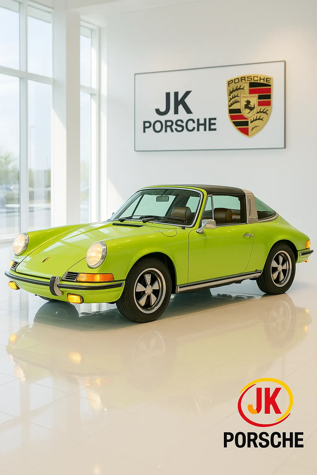 Detalhe frontal em showroom do Porsche 911 S Targa 2.2