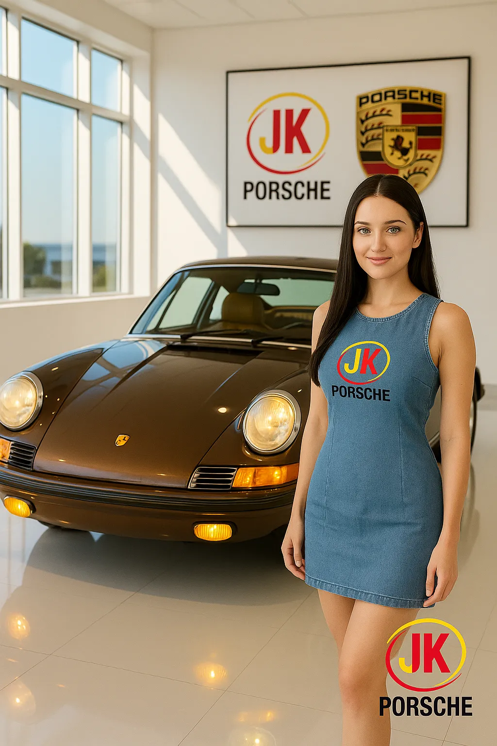 Detalhe frontal Porsche 911 T 2.2 com faróis redondos clássicos