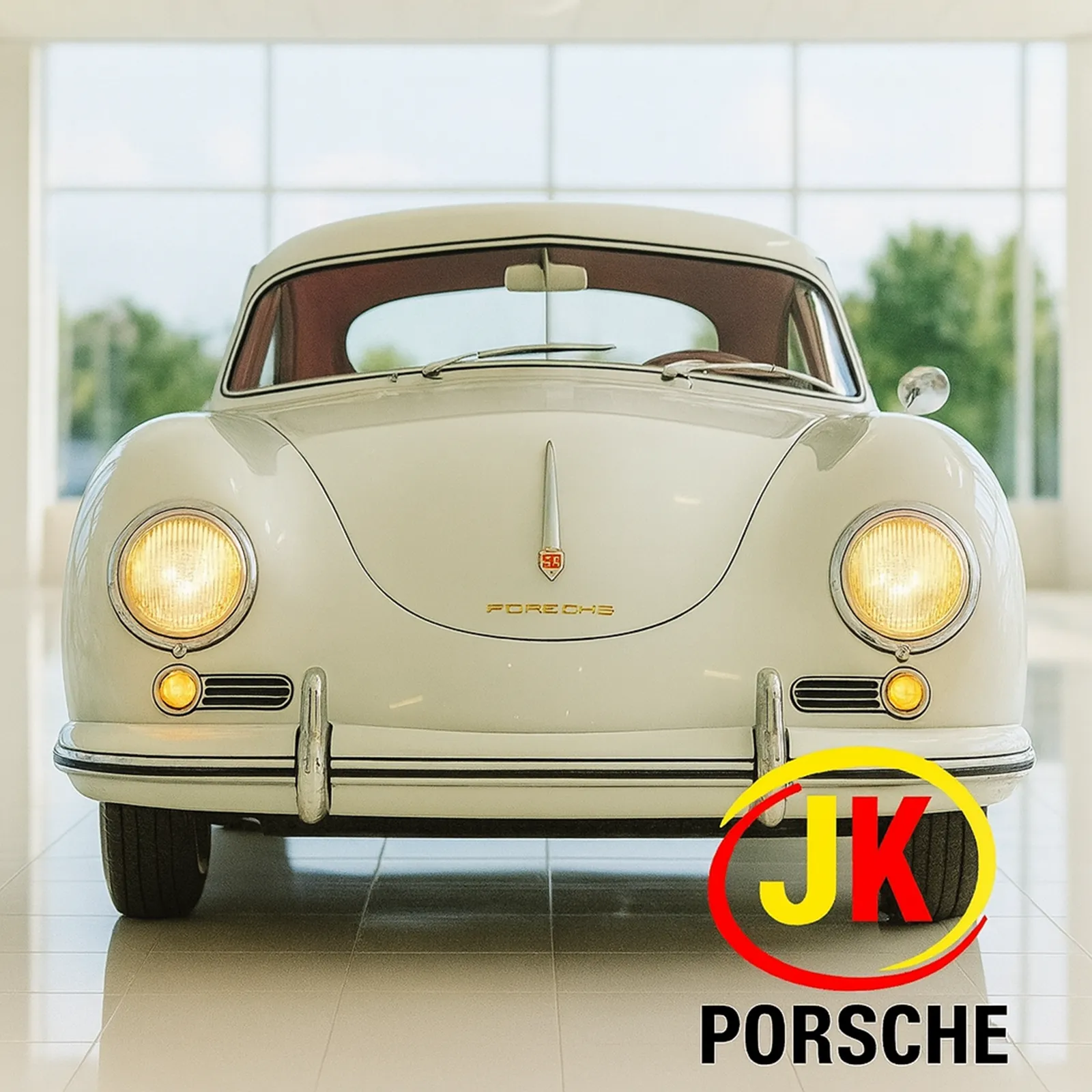 Detalhe mecânico do Porsche 356 Coupé 1300 Type 506/1 1954 mostrando motor e componentes estruturais