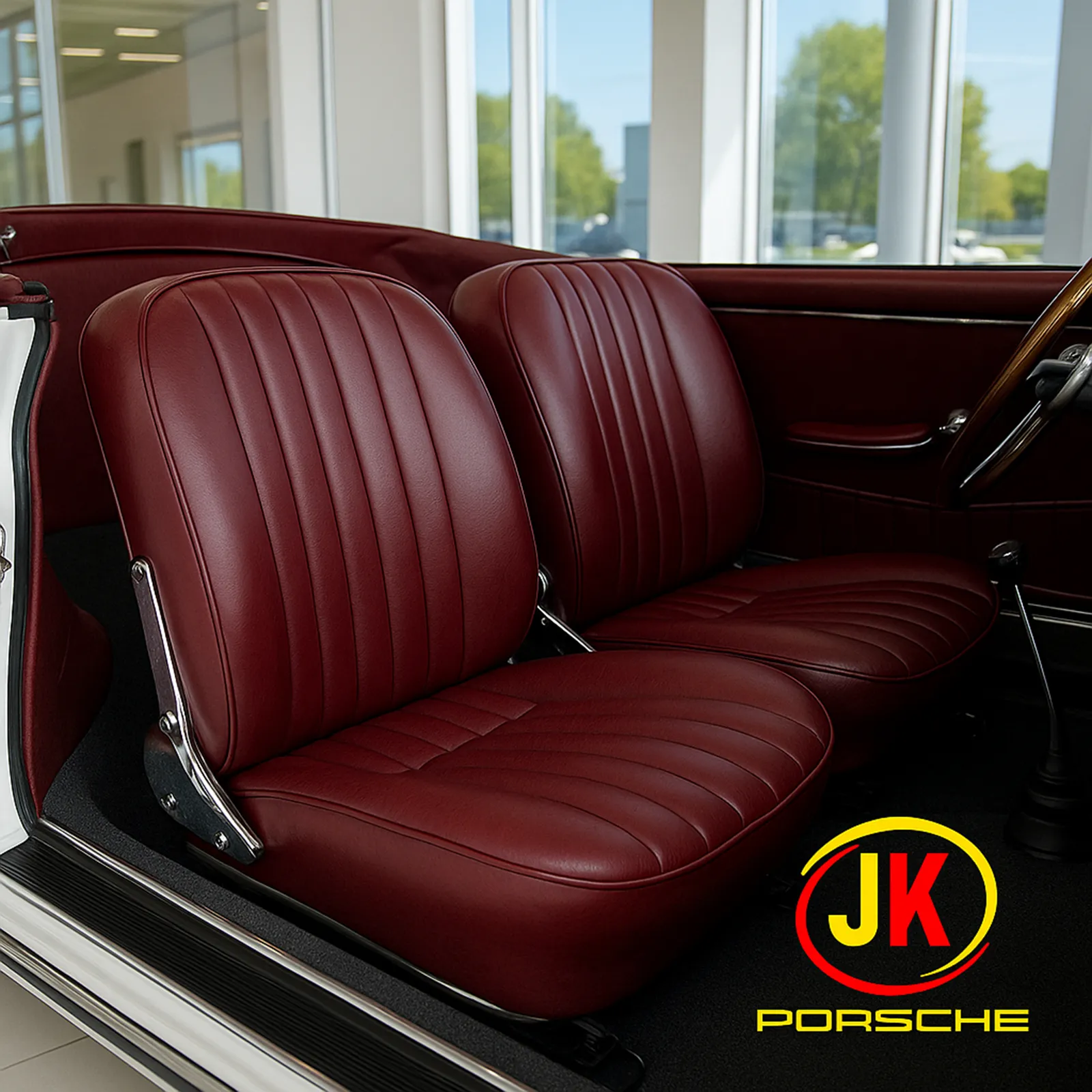 Imagem estática do Porsche 356 Coupé 1300 evidenciando detalhes de acabamento e pureza do design