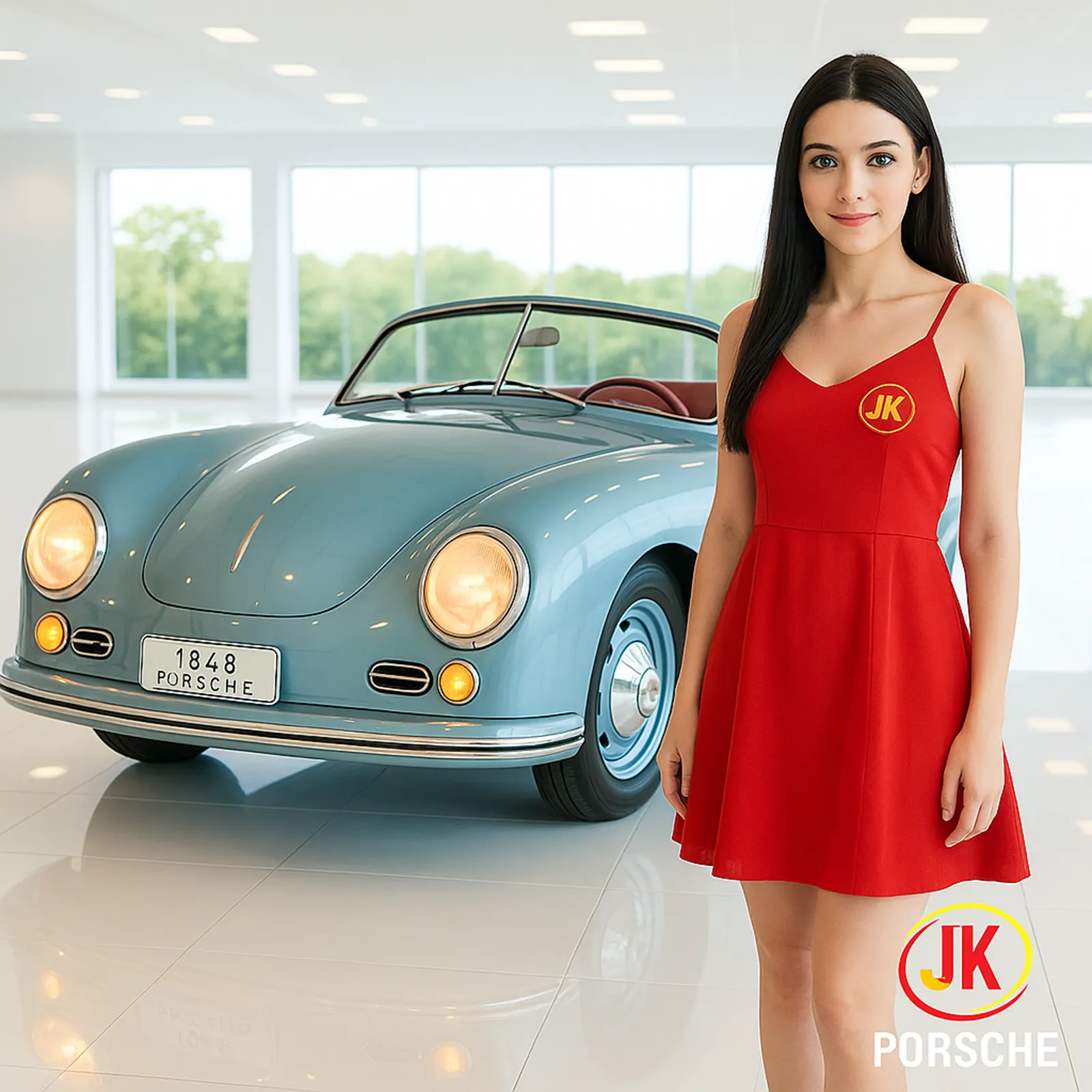 Interior vinho do Porsche 356/2 Cabriolet 1948