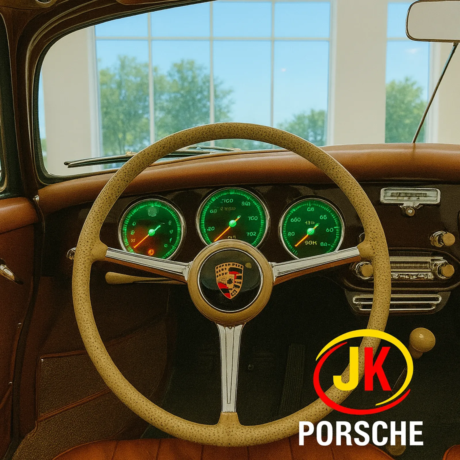 Detalhe do conjunto traseiro do Porsche 356 Cabriolet 1300 1954 – motor e câmbio