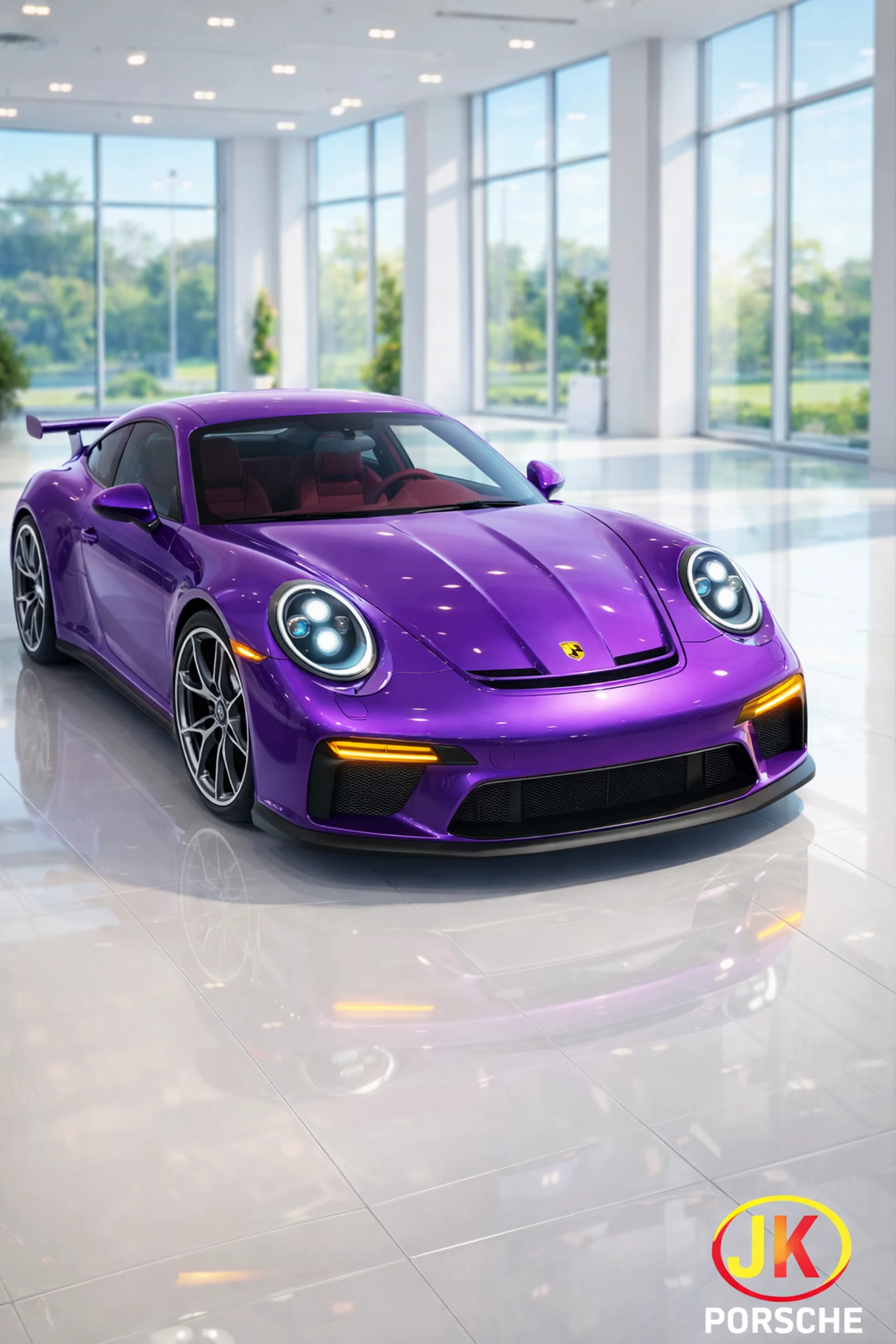 Wallpaper anime Porsche 911 GT3 4.0 2026 frente diagonal