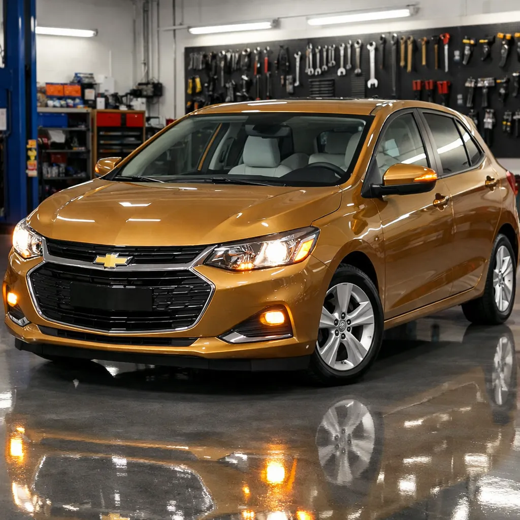 Chevrolet Onix 2023 painel interno aceso