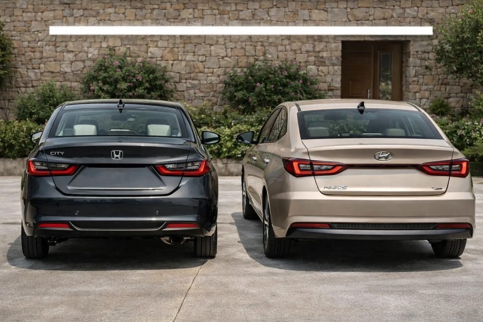 City e HB20S em garagem de concreto