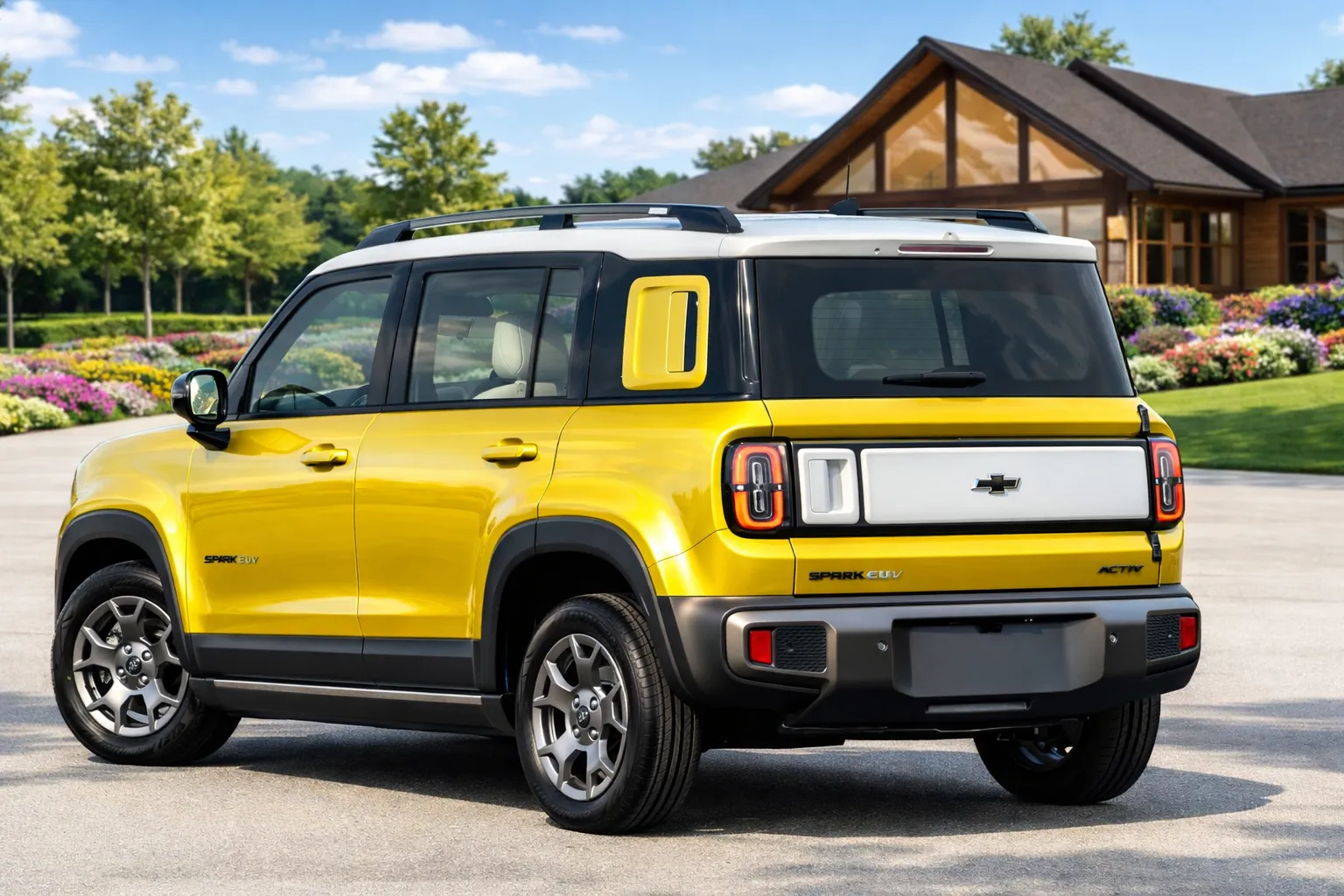 Chevrolet Spark EUV Activ 2026 em vista lateral