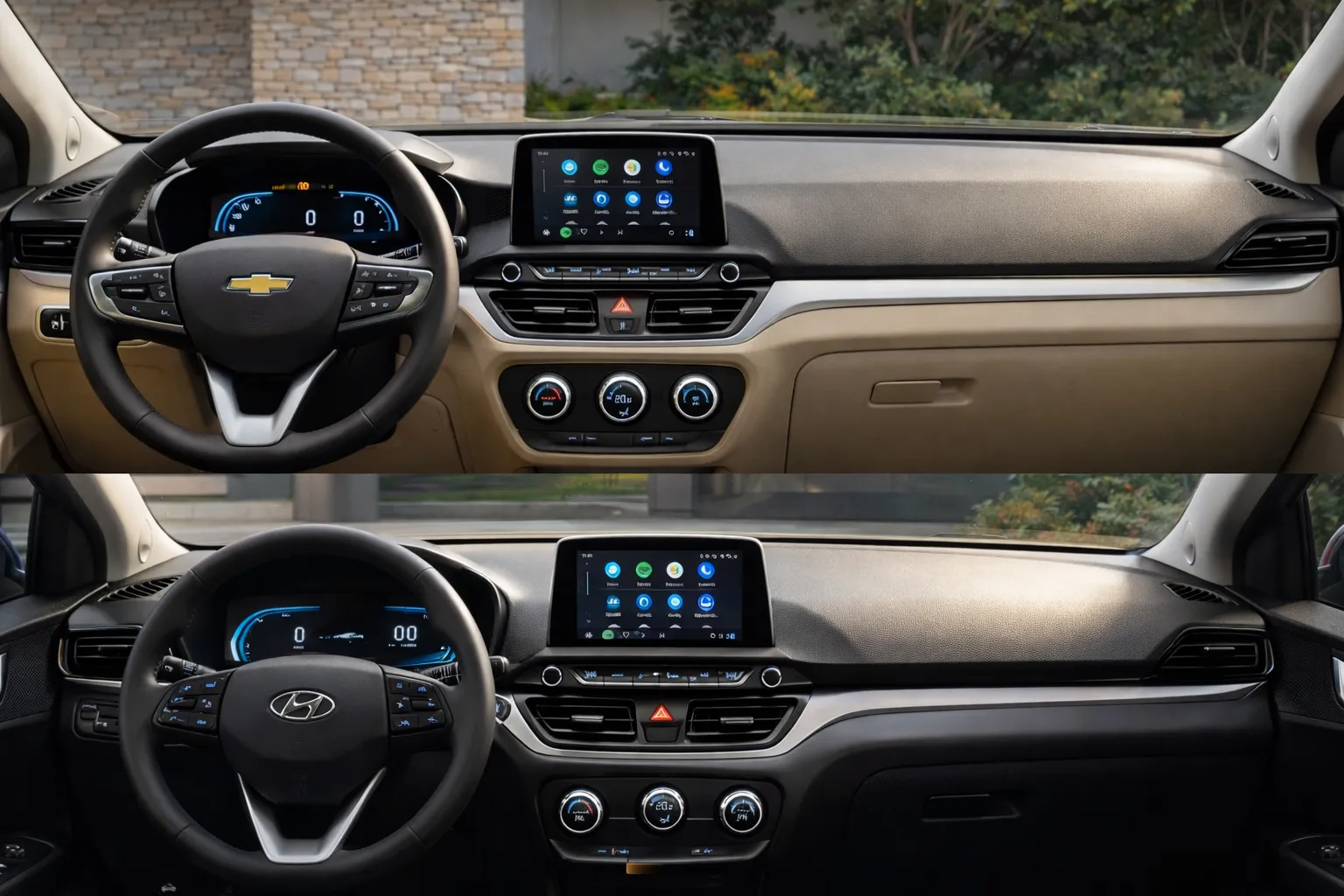 Comparação dos interiores de Chevrolet Onix e Hyundai HB20