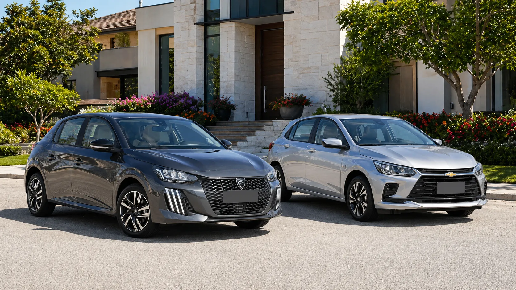 Peugeot 208 Turbo vs Chevrolet Onix AT PCD 2026: motor, acessibilidade e pós-garantia