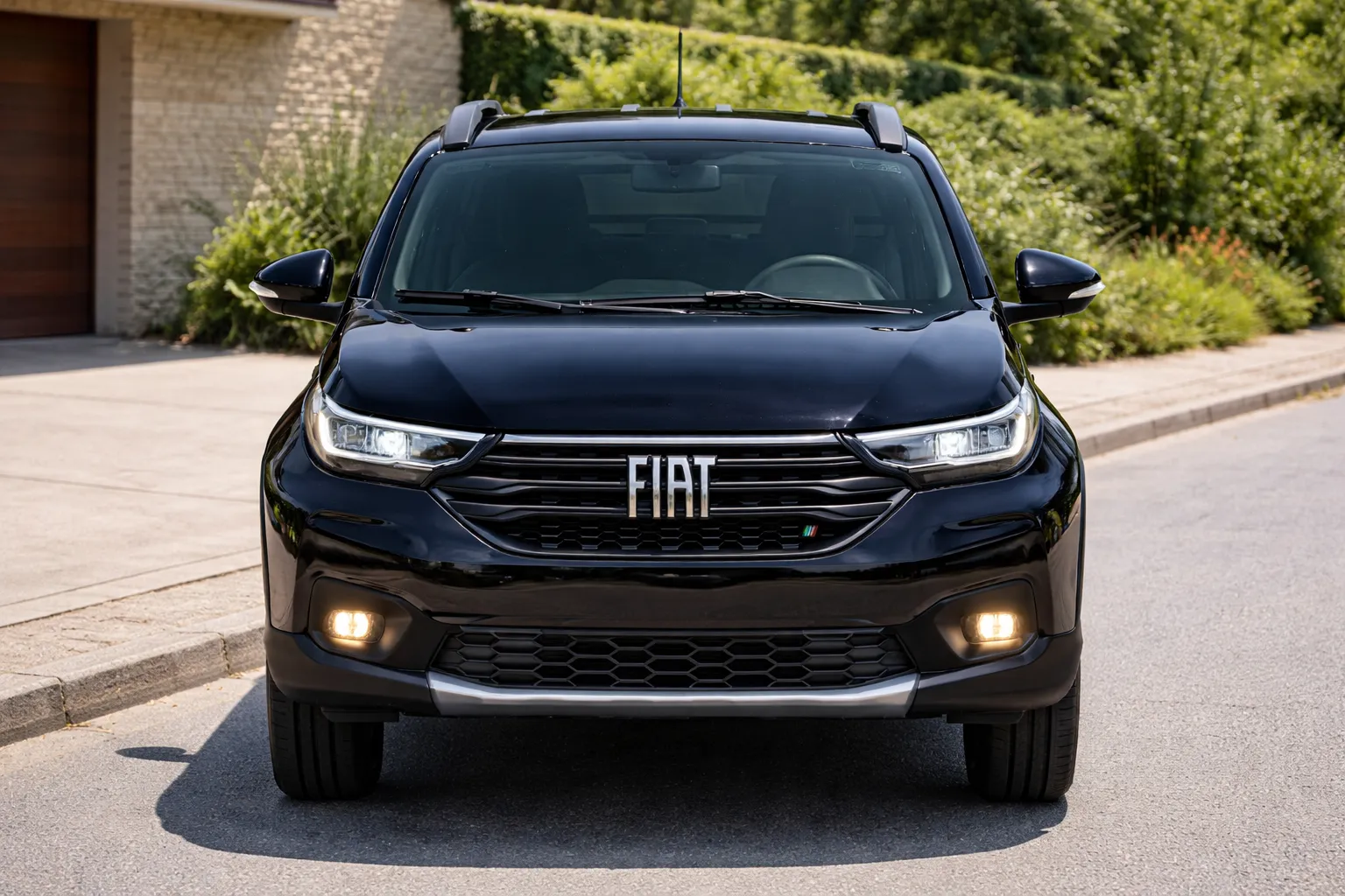 Fiat Strada em rua ensolarada