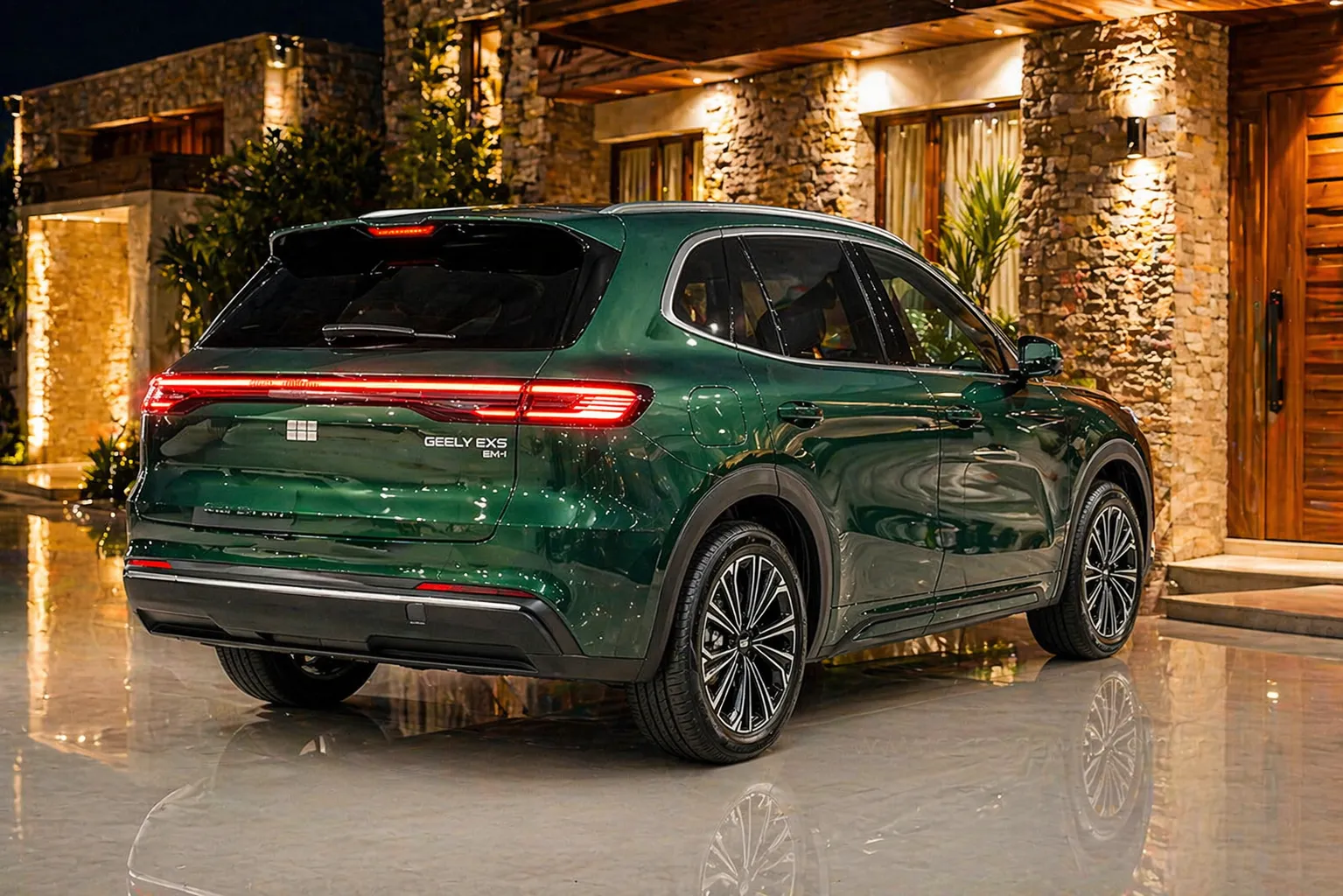 Interior e tecnologia do Geely EX5 EM-i Pro 2026