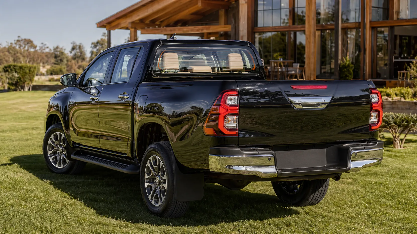 Interior da Toyota Hilux SRX Limited 2023 com foco em ergonomia PCD