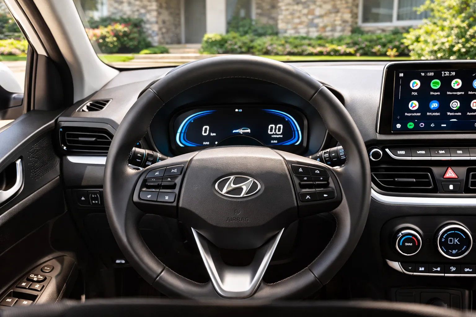 Detalhes internos do Hyundai HB20 hatch 1.0 manual ano 2023