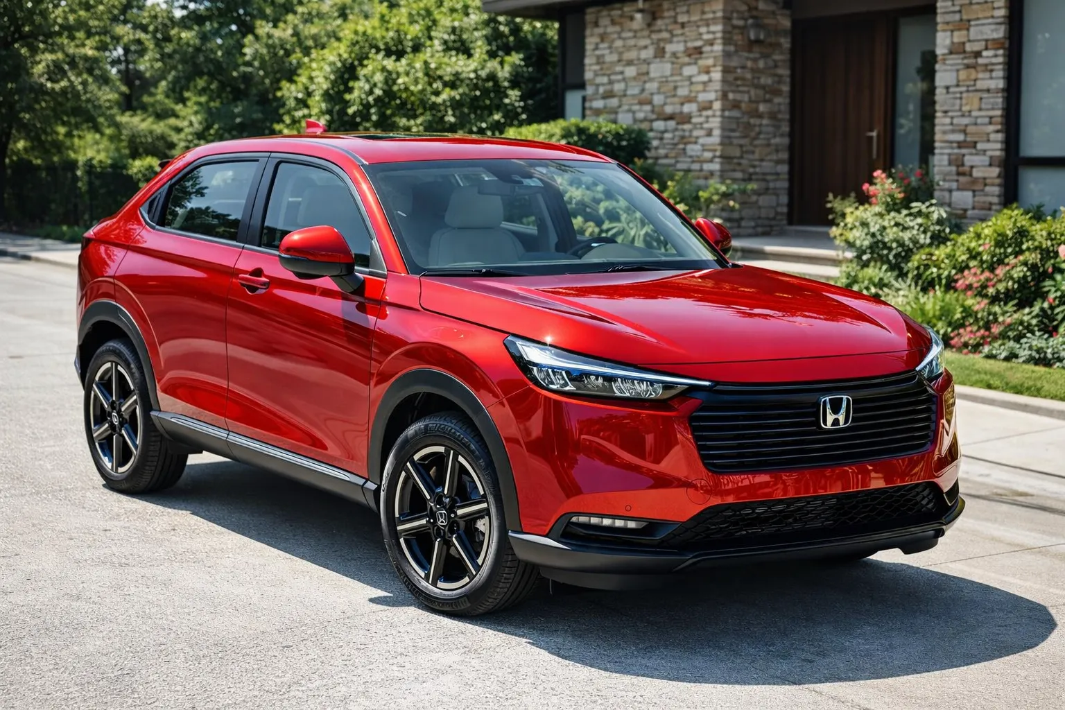 Honda HR-V em frente a casa moderna