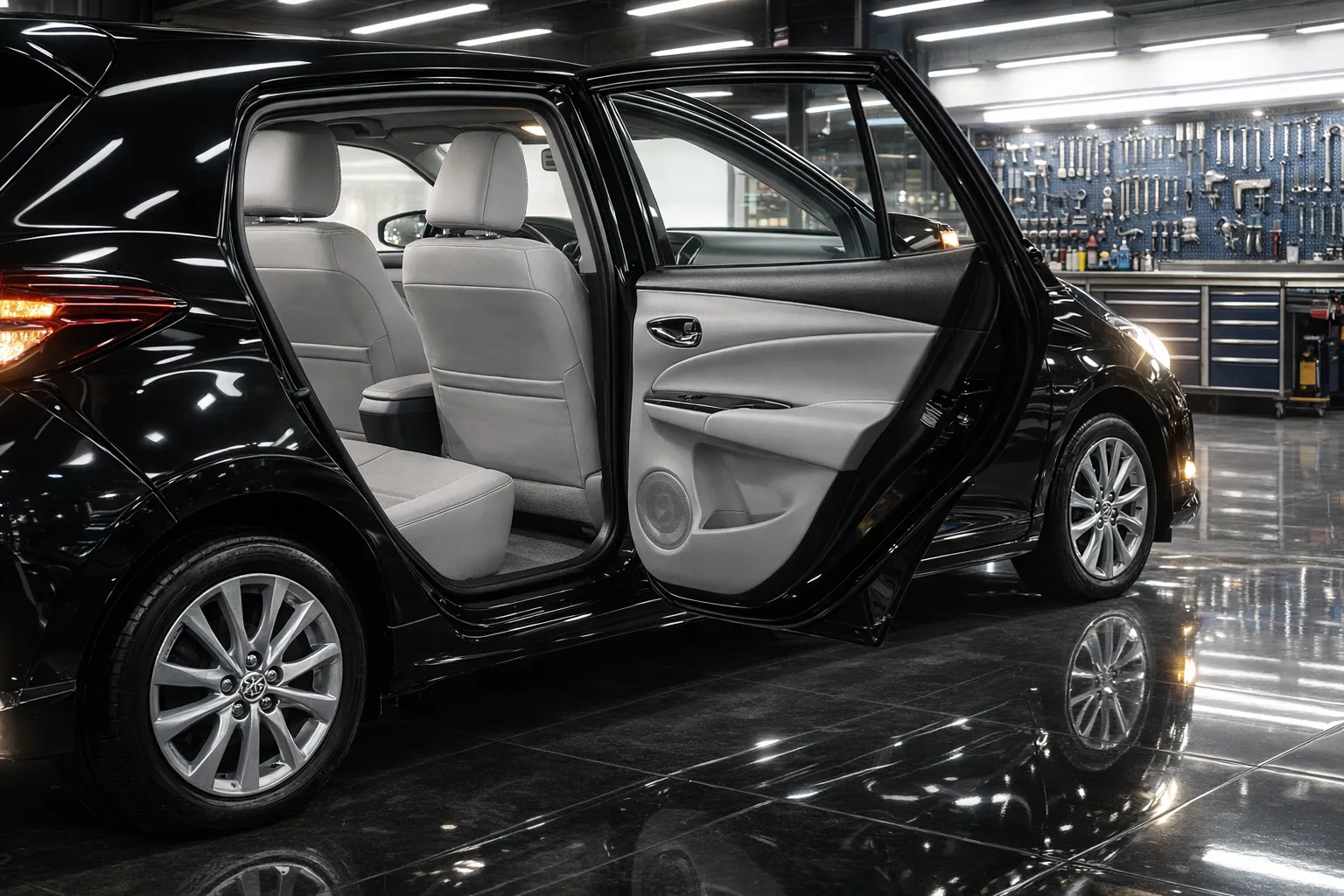 Interior detalhado do Toyota Yaris 2023