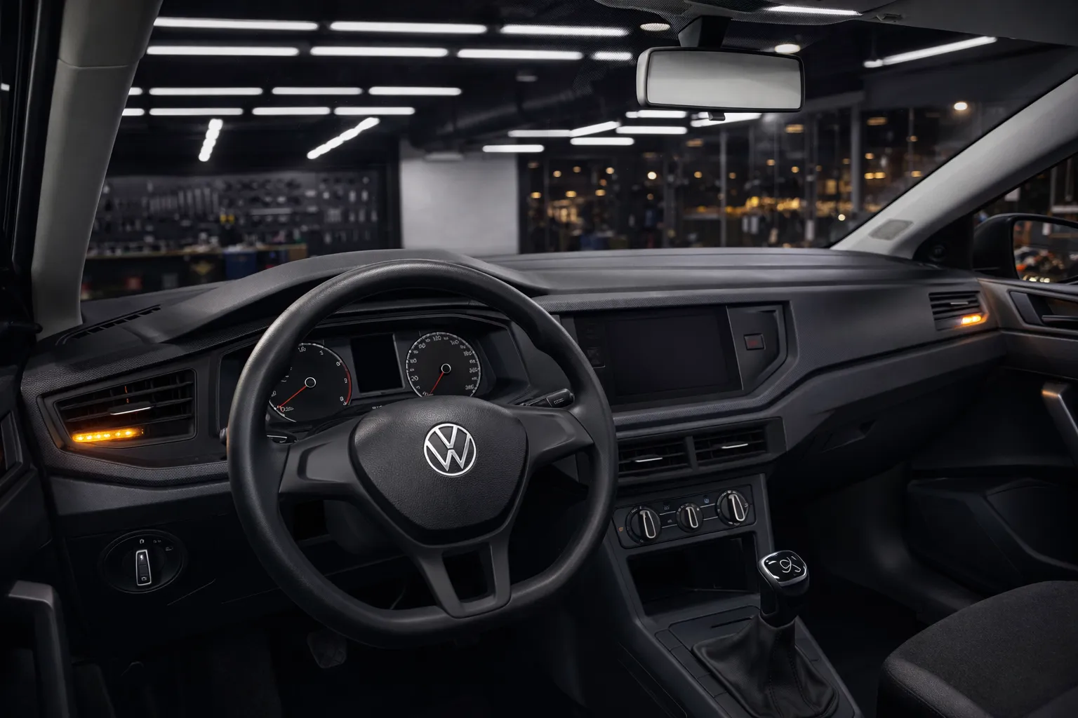 Interior detalhado do Volkswagen Polo 2023