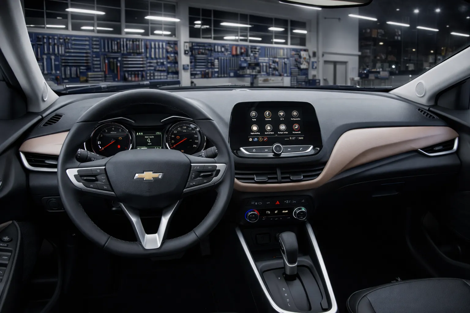 Interior do Onix no estúdio de automóveis