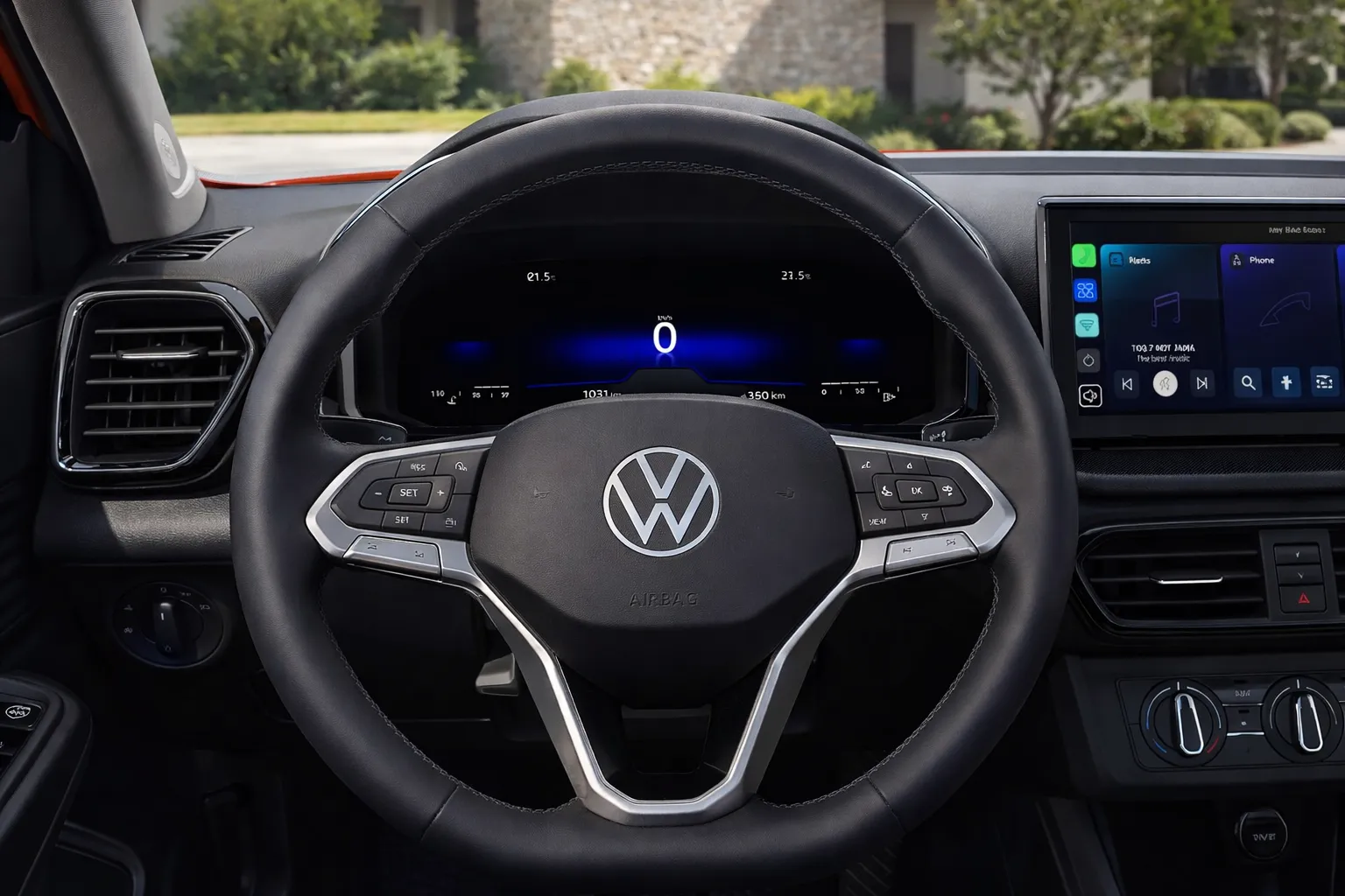 Interior do Volkswagen Tera 2026 ao sol