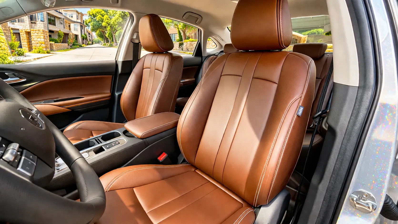 Interior luxuoso de sedã moderno