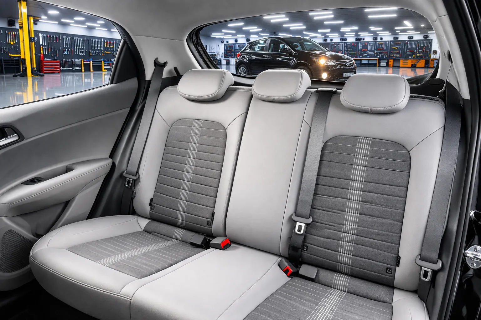 Interior moderno de hatch no showroom