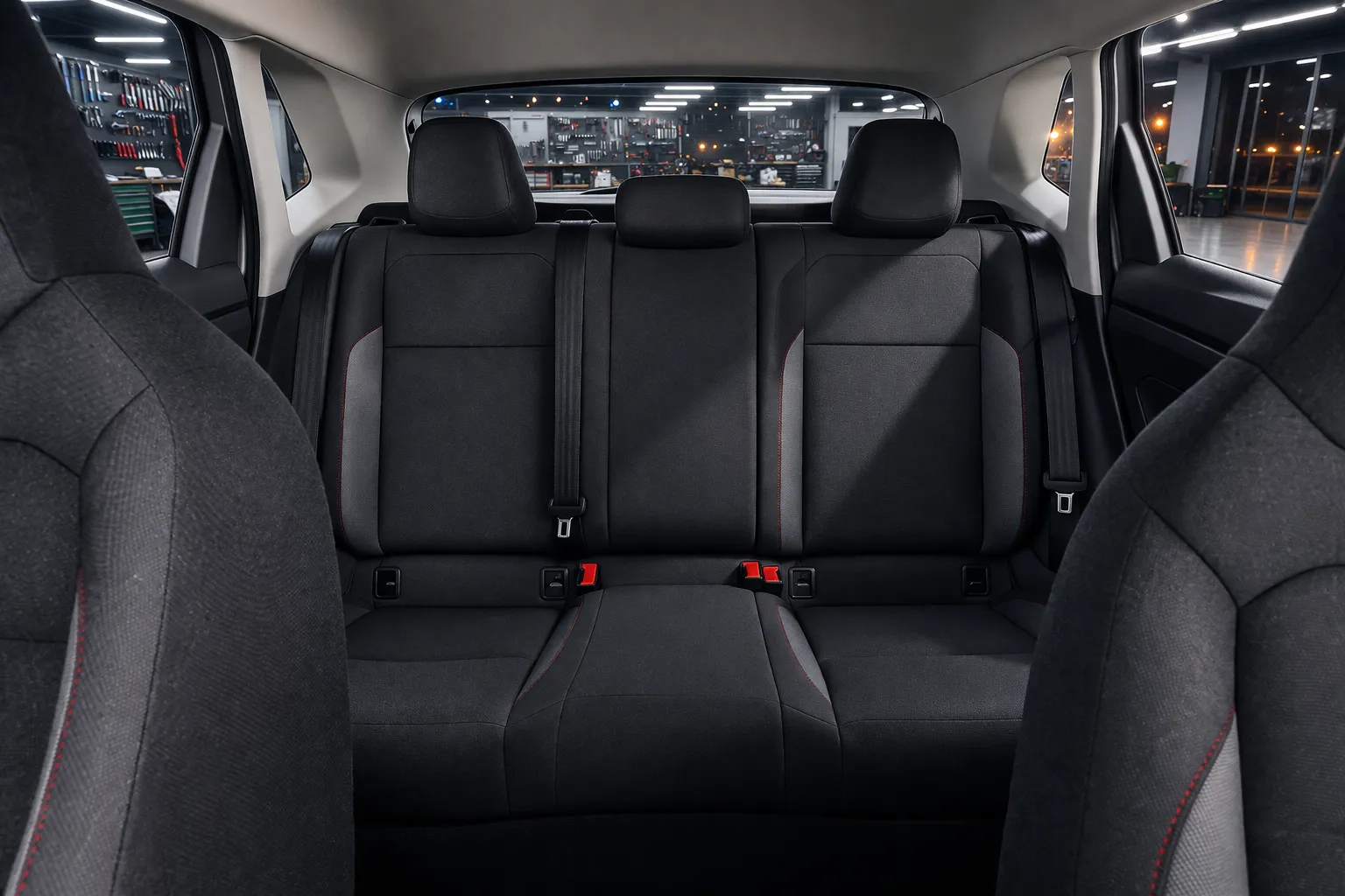 Interior moderno e minimalista de carro