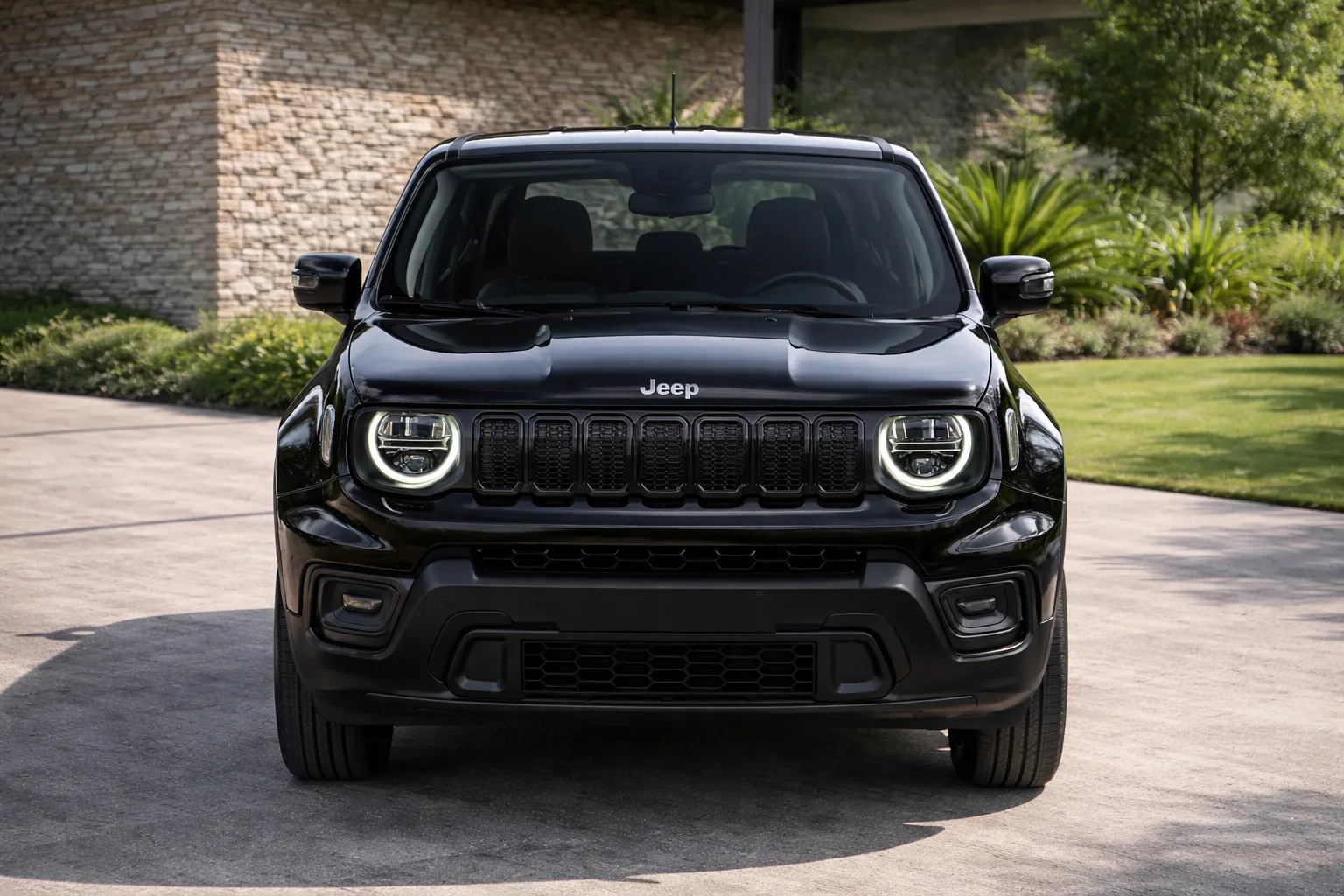 Jeep Renegade em frente a casa moderna 1