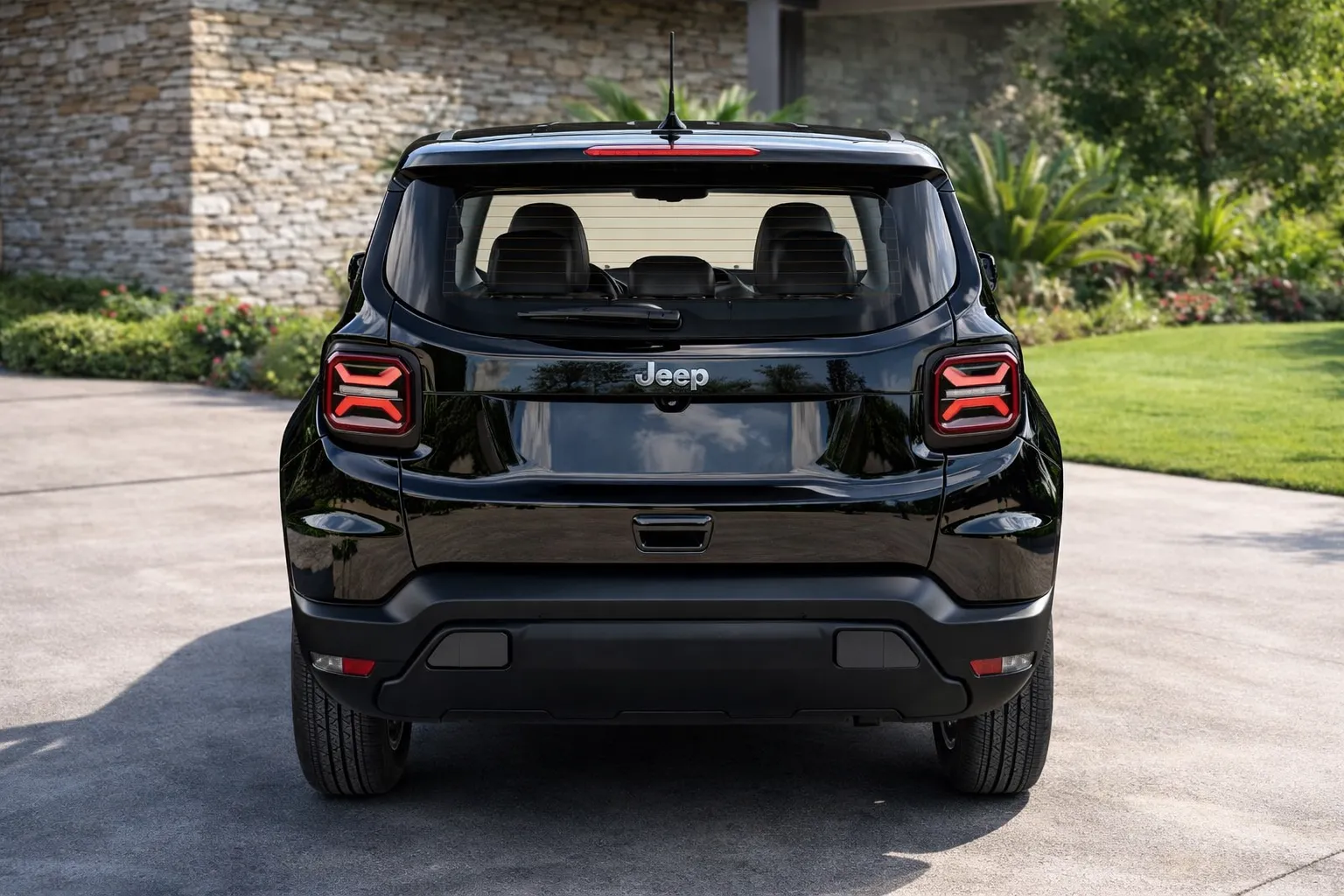 Jeep Renegade em frente a casa moderna