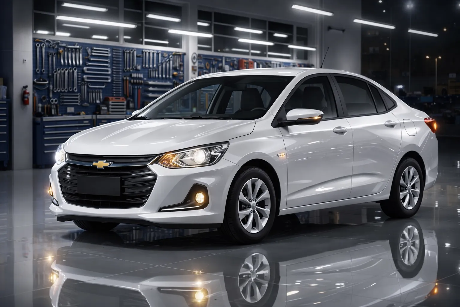 Onix Sedan na oficina iluminada