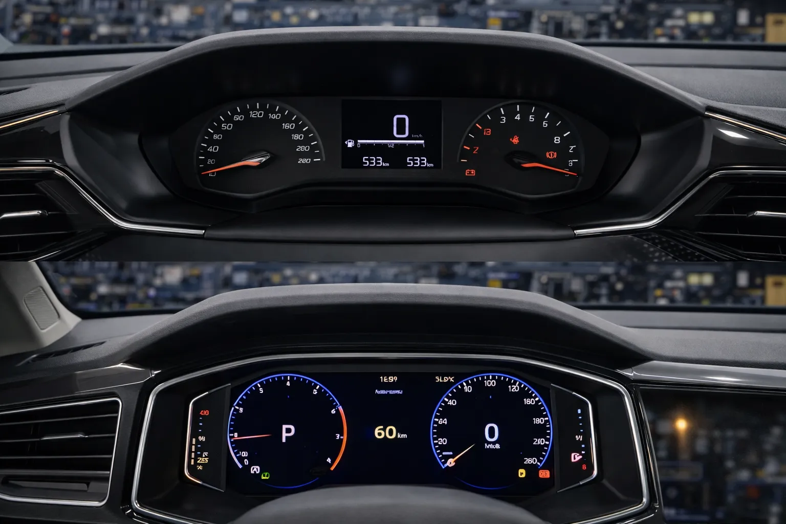 Painéis de instrumentos dos carros 2026