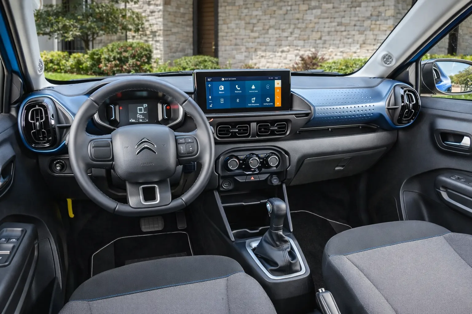 Vista do interior de um Citroën C3