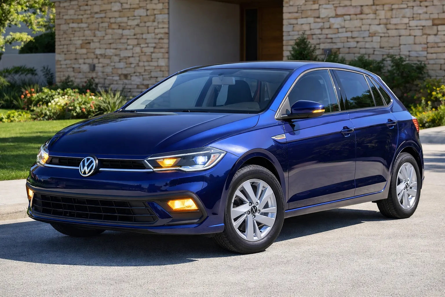 Volkswagen Polo sob o sol da tarde